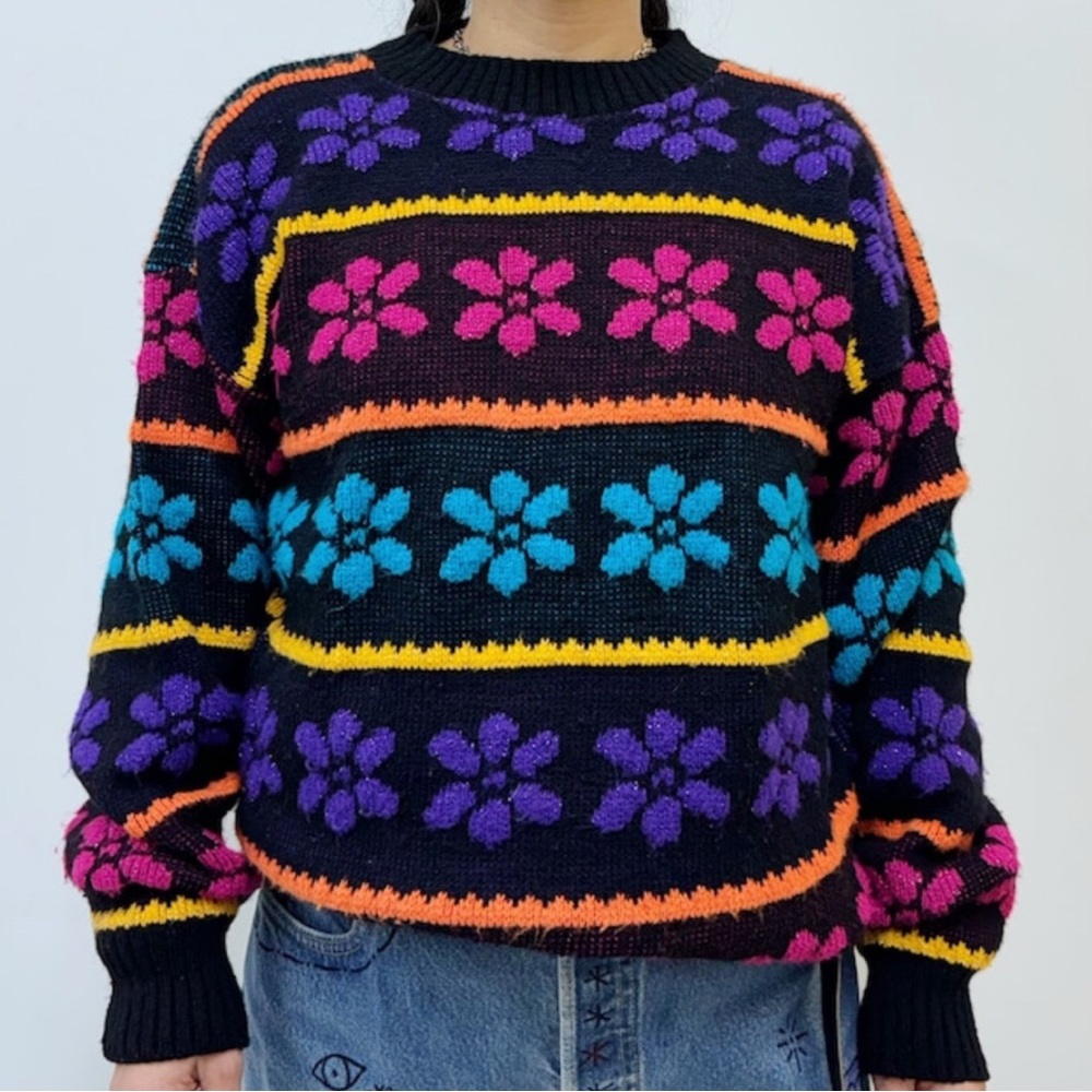 Vintage Jane Adams Flower Print Sweater